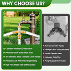 Hose Splitter 3 Way, High Flow Garden Hose Splitter, 3/4” Ght Inlet Brass Heavy Duty Hose Converter, water 3 Way Faucet hose splitter, Long Handle Hose Valve Large Outlet. - Image 3