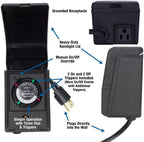 Intermatic HB11K Heavy-Duty Outdoor Plug-in Timer – 2 ON/2 Off Settings, 30-Min Minimum Intervals, Weatherproof Flip Cover, 15A/1800W, 1 HP Rated, 13" Cord – Ideal for Pool Pumps, Lights, Decorations - Image 4