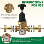 Upgraded 3/4" Water Pressure Regulator, For Residential or Commercial Use - Image 3
