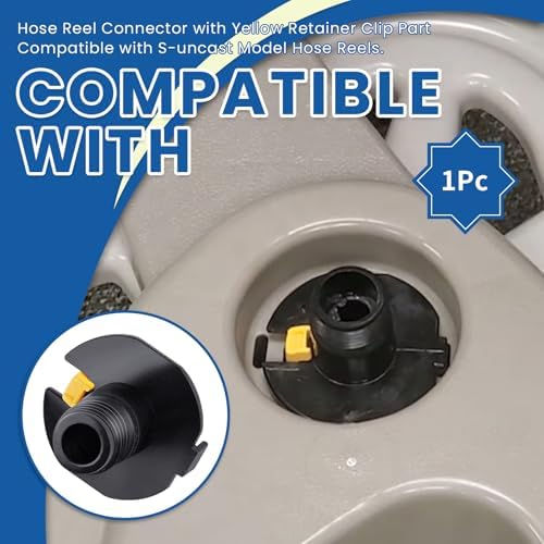1Pc Hose Reel Inlet Connectors with Yellow Retainer Clip Part - Image 2