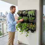 Vertical Wall Planter 3-Tier, 9-Pot Hanging Plant Holder(Black) - Image 5
