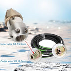 Anrain 3/8 Sewer Jetter Nozzle for 40 L/min Pressure Washer, 360 Degree 3/8 NPT Sewer Jetter Rotating Nozzle, Stainless Steel, for Vehicle Cleaning, Industrial Equipment Cleaning, 2-Year US Warranty - Image 4