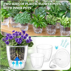 Self Watering Plant Pots, 3.5''/4.3'', Transparent, 36 Pcs - Image 4