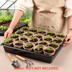 RooTrimmer 20 Pack Nursery Pots Trays (16.5"x13.2"x2.8"), Plastic Seed Starter Trays, Durable Carrying Seedling Starter Tray, Reusable Tray for Planting and Collecting Drainage Water (Black) - Image 5