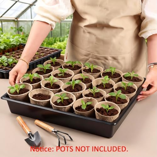 RooTrimmer 20 Pack Nursery Pots Trays (16.5"x13.2"x2.8"), Plastic Seed Starter Trays, Durable Carrying Seedling Starter Tray, Reusable Tray for Planting and Collecting Drainage Water (Black) - Image 5