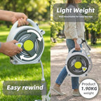Portable Garden Hose Reel 50 ft, ABS Lightweight Hose Storage Tote with 9 Patterns Nozzle for Small Yard, Balcony & Patio, Manual Rewind & No Assembly Required - Image 5