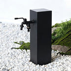 Outdoor Stainless Steel Garden Water Column, Freestanding Hose Stand with Dual Outlet Faucet, Decorative Fountain Hydrant for Patio/Backyard, 30x12cm (11.8x4.7in) by Unknown