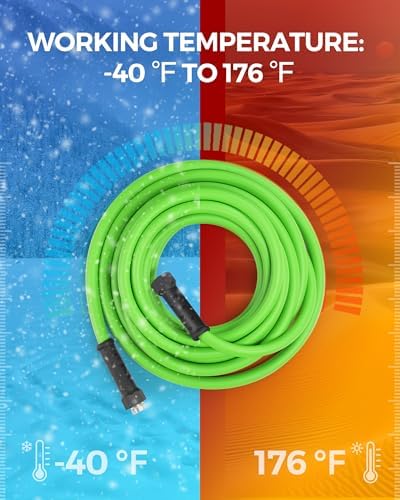 30 FT x 5/8″ Garden Hose, Lightweight Flexible Garden Water Hose with Swivel Handle, 200 PSI Working, 450 PSI Burst, Heavy Duty Water Hose for All-Weather Outdoor Use, G30GH06 - Image 7