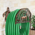 Garden Hose Holder Wall Mount for Outdoor Yard, 100 lbs Load Capacity Heavy-Duty Water Hose Hanger, Holds 150 Feet of Wall-Mounted Metal Deer Decorative Hose Rack Hook for Outside Patio, Garage - Image 4