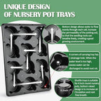 RooTrimmer 4 Inch 60 Pack Nursery Pots with Humidity Domes & 5 Pack 12 Cell Round Seedling Pot Carrying Trays, Sturdy Seeds Starter Pot Germination Set, Small Planter Nursery Propagation 5 Sets - Image 3