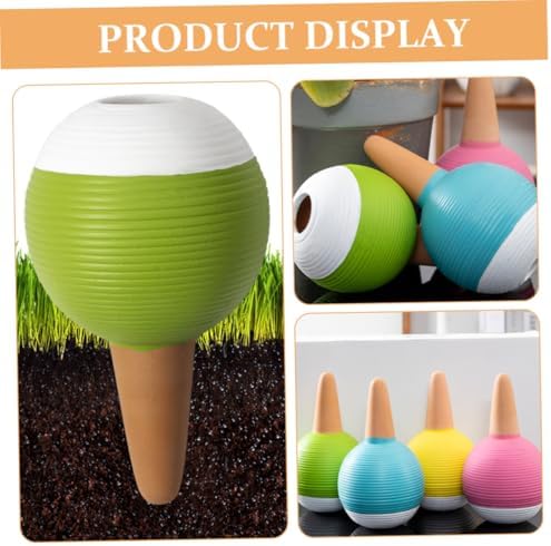 4pcs Ceramic Watering Globes Plant Watering Spikes for Indoor and Outdoor Plants Self Stakes Automatic Drip Irrigation Devices Red Clay Material - Image 3