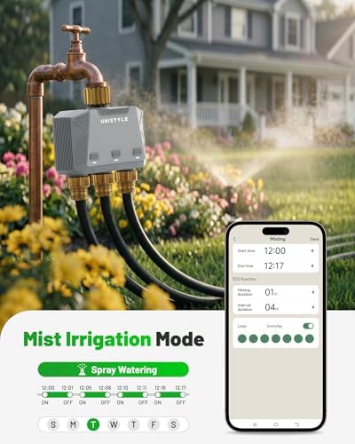 [All-New 2027] 1700FT WiFi Sprinkler Timer 3 Zone with Brass Inlet, Unistyle Smart Hose Timers Compatible Alexa & Google Voice, Water Timer for Garden Hose with Auto & Manual Modes for Garden Lawn - Image 5