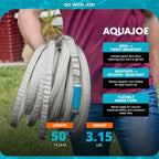 Aqua Joe Xtreme FiberJacket Garden Hose, Lightweight and Kink-Resistant, Durable Fabric Hose with Metal Fittings, 600 PSI Max, 50' x 1/2" Diameter - Image 3