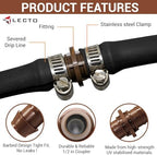 LECTO Universal 5/8", 1/2", .700" Drip Line Repair & Extension Kit – 6 Pack Plastic Couplers with 12 Stainless Steel Hose Clamps - Image 2