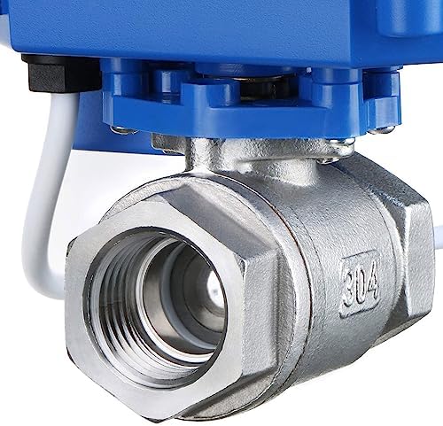 U.S. Solid 1/2 in 304 Stainless Steel Motorized Ball Valve, NSF Certified, Full Port, 9-24 V AC/DC, 3-Wire Latching Self-Hold, Manual Override, Position Indicator - Image 5