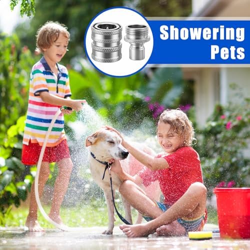 Therwen 12 Sets Garden Water Hose Quick Connector 3/4'', Silver - Image 6