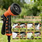 Retractable Garden Hose Reel, Wall Mounted Hose Reel Heavy Duty Garden Hose Reel for Outside, with 8 Patterns Nozzle, 10 Patterns Watering Wand, 180°Swivel Bracket, Any Length Lock - Image 3