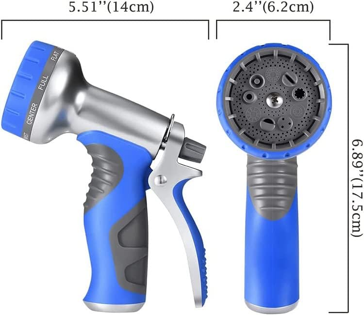 Garden Hose Nozzle Spray Nozzle, 9 Hose Metal Duty Watering Patterns Thumb Control On Off Valve, High Pressure Nozzle Sprayer for Watering Plants, Car Wash, Cleaning, Showering Pets (Color : B - Image 2
