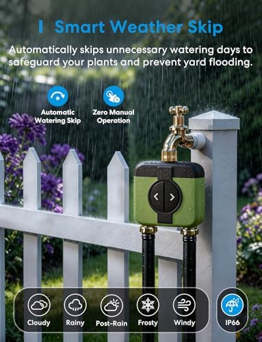 meross WiFi Water Timer for Garden, Hose Timer with Brass Inlet & Outet - Image 4