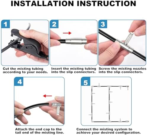 High-Performance Brass Patio Misting Kit – 11 Brass Anti-Drip Micro-Nozzles & 16 3/8″ Slip Connectors for High-Pressure Outdoor Cooling Misting (UNC 10/24, 0.012″ Precision Orifice, 280-1500 psi) - Image 5