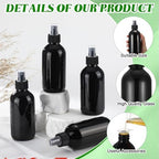 Norme 12 Pcs 8 oz Glass Spray Bottles, Funnels and Labels, Black, Stylish - Image 3