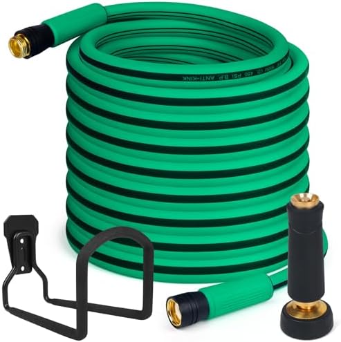 AIODE Heavy Duty Garden Hose, 5/8 in x 100 FT, Super Flexible Hybrid Rubber by AIODE