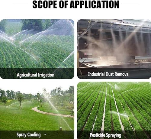 Heavy-Duty Metal Pulse Sprinkler, Lawn Sprinkler Gun, with 18mm/20mm/22mm Replacement Nozzle, Range Diameter 40-100 Meters, Working Pressure Adjustable 4-8bar, for Outdoor Use - Image 2