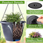 20 Pack Hanging Planter Basket 10 Inch with Drainage Tray - Image 3