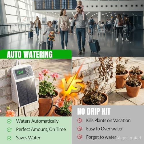 Solar Automatic Drip Irrigation System,Auto Self Watering Kit with Timer - Image 3