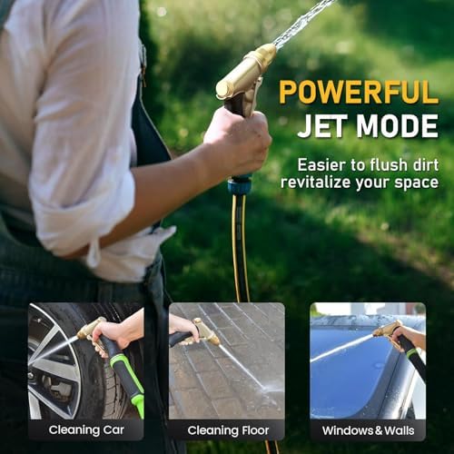 Heavy Duty Metal High Pressure Garden Hose Nozzle, 7 Adjustable Water Spray Patterns Handheld Hose Sprayer with Rubber Gasket for Car Washing Lawn Watering Patio Cleaning - Image 4