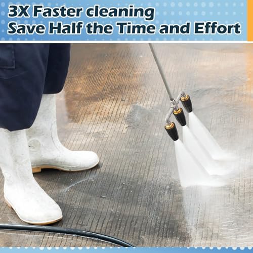 3-in-1 Turbo Nozzle Pressure Washer 4000 PSI 360° Rotating Turbo Nozzle with 1/4" Quick Connector 2.5 Orifice Tips (Black) - Image 6