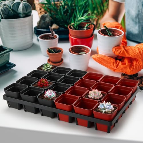 RooTrimmer Square Nursery Pot Tray with 24 Cells, 5 Pack Plant Trays for Pots, Flower Pot Moving Tray, Plastic Planting Tray for Carrying Small Plant Pots(120 Cells in Total - Image 6