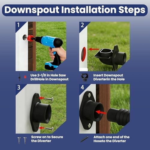 Rain Barrel Diverter Kit for Rectangular Downspouts, 1 Set - Image 3