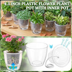 Self Watering Plant Pots, 4.3'', Transparent, 18 Pcs - Image 3