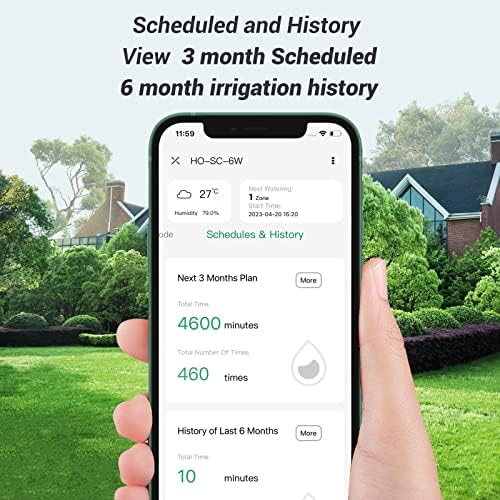 Smart Sprinkelr Controller 6 Zone, WiFi Indoor Irrigation Controller, Free APP, Supports Rain Sensor, Seasonal Adjustment, Automatic/ Manual Watering (HO-SC-6W) - Image 5