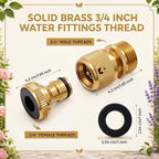 Shimeyao Brass Hose Quick Connect Fittings 3/4" BSPP, 16 Sets Female Male - Image 2