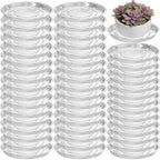 50 Packs 12 Inches Large Clear Plant Saucers for Indoor Outdoor Use Heavy Duty Plastic Plant Trays for Planter Bulk Flower Pot Drip Trays to Catch Water, 4 to 20 Inch by Planterhoma