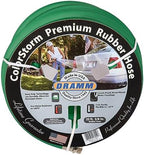 Dramm ColorStorm Premium Rubber Garden Hose – 50 ft Heavy Duty 5/8" Water Hose – Kink Resistant, Crush-Proof Nickel-Plated Couplings – Made in USA - Green by DRAMM