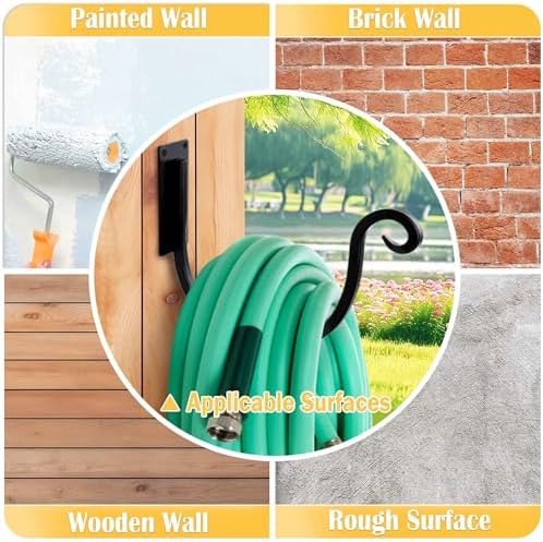 Hose Holders Wall Mount: 2PCs 8-Inch Heavy-Duty Garden Hose Hangers Outdoor - Image 3