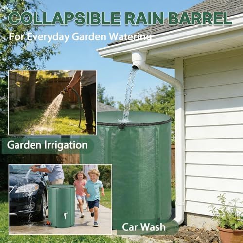 50 Gallon Rain Barrel, Collapsible Water Tank for Gutter Downspout - Image 3