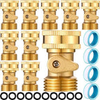 JaGely 10 Pack 3/4" Brass Garden Hose Shut Off Valve with Washers by JaGely