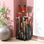 YueTong Garden Tool Organizer Heavy Duty,Yard Tool Tower Rack,Garage Storage Organization for Long Handle Tools,Rake,Brooms,Extra Hooks for Small Shovel,Shear.All Metal,Free Standing. - Image 2