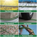 Garden Hose 100 ft Non-expandable Water Hose Flexible Durable 5 Layers TPV No Kink Lightweight Hybrid Hoses Heavy Duty with 3/4’’ Fittings-10 Way Nozzle Collapsible Outdoor Pipe for Yard Lawn - Image 5
