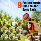 100FT Retractable Garden Hose Reel,5/8 Inch Wall Mounted Automatic Return, 180° Swivel Any-Length Lock, 9-Pattern Sprayer, Durable Water Hose Reel for Yard and Home - Image 6