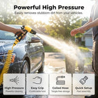 Jet Nozzle Power Washer for Garden Hose, 2026 Car Wash Water Gun with Spring Tube, High Pressure Washer Wand for Patio Garden Outdoor Cleaning, Adjustable Spray Patterns (Set B) - Image 2