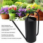 Watering Can, Stainless Steel Colored Watering Can Indoor Metal Watering Can Long Spout 1500ml Large Capacity Watering Kettle for Desk Office Plants (Black) - Image 2