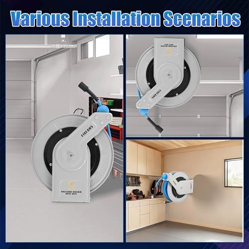 FIXFANS Pressure Washer Hose Reel with Hose, Pressure Washer Extension Wand - Image 5