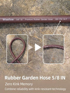 Wiseflow Garden Hose 75FT x 5/8", Heavy Duty Rubber Hose, Water Hose with Five Layered Braiding, Male Female Fittings, 1000PSI Burst, 300PSI Working for Yard, Car Wash, Pets (Brown) - Image 5