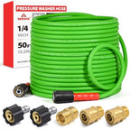 YAMATIC Flexible Pressure Washer Hose 50 FT 1/4", M22-14mm Females by YAMATIC