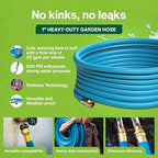 Aeromixer THE HOSE 1 Inch Garden Hose 100 Ft with Brass Valve & Adapter Set - Image 3